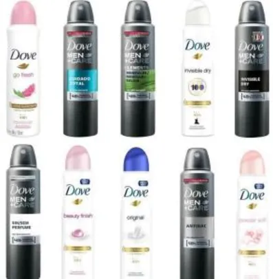 Dove Desodorante Aerosol- Várias opções por R$ 9