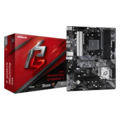 Placa Mãe ASRock B550 Phantom Gaming 4, Chipset B550, AMD AM4, ATX, DDR4, 90-MXBCY0-A0UAYZ