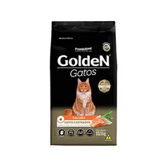 [App/Selecionados] Ração Golden para Gatos Adultos Castrados Sabor Salmão - 10,1kg Premier Pet Adulto