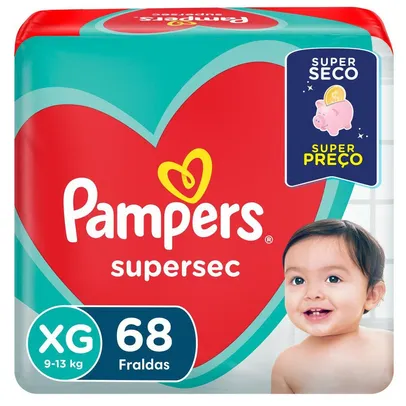 [Mín. 2] Fralda Pampers Supersec Jumbo XG Com 68 Unidades