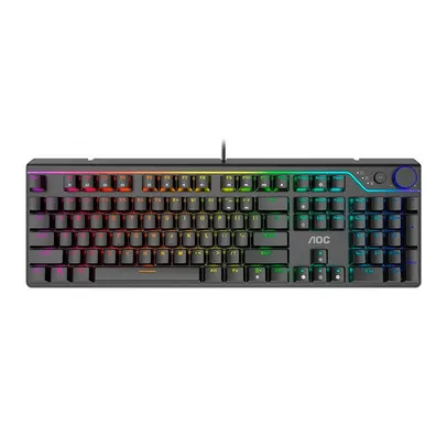 Teclado Mecanico AOC GK530, RGB, ANSI, Switch AOC Vermelho, Preto, GK530BR/FG