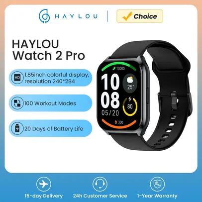 [R$ 145 moedas | Taxa inclusa] HAYLOU-LS02 Pro Smartwatch para homens e mulheres, 1.85 