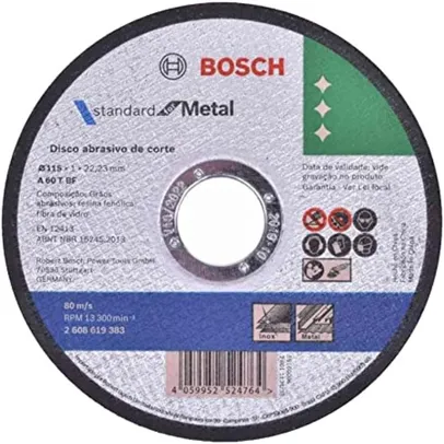 Disco De Corte Bosch Metal/Inox Std 115X1,0Mm