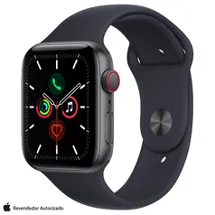 Apple Watch SE (GPS + Cellular, 44mm) Caixa de Alumínio Cinza-Espacial Pulseira Meia-Noite