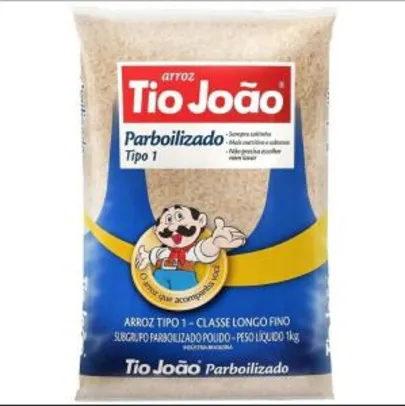 ARROZ TIO JOÃO PARBOLIZADO TIPO 1 PACOTE 1KG - R$2,49