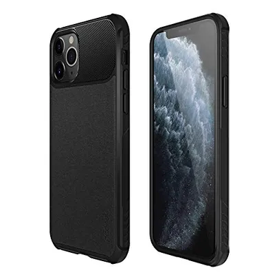 Geonav Capa Carbon protetora para iPhone 11 Pro, lateral emborrachada flexível, antideslizante