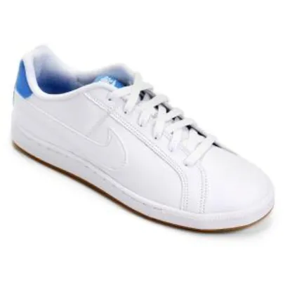 Tênis Couro Nike Court Royale Masculino - Branco e Azul Claro Tam. 41