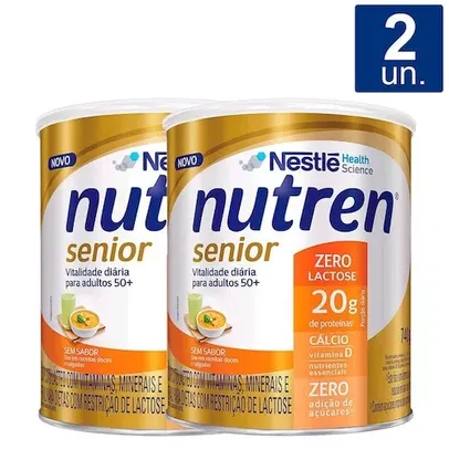 Kit 2X 740g Nutren Senior Sem Sabor Zero Lactose Suplemento Alimentar