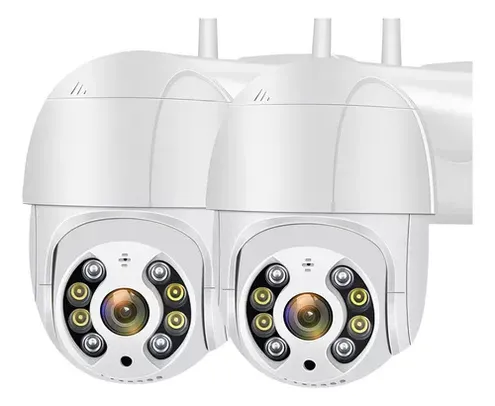 Kit 2 Câmera Ip Inteligente Wifi Rotativa A8 App Yoosee 360º Cor Branco