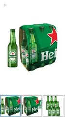 Cerveja Heineken Puro Malte Lager Premium - Long Neck 6 Garrafas de 330ml | R$25