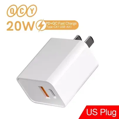 [Novo Usuário] Qcy 20w carga rápida usb tipo c carregador pd/qc/fcp USB-A tipo-c 