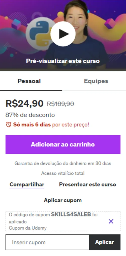 Imagem na descrição da promoção