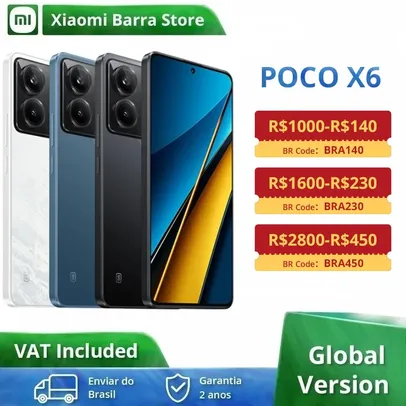 [Do Brasil] Smartphone POCO X6 5G 256 Gb/ 8 Gb 