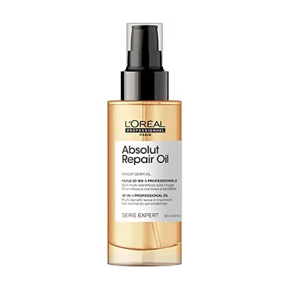 L'Oréal Professionnel Óleo 10 em 1 Absolut Repair, Multi-benefícios para cabelos secos e danificados, Com Gold Quinoa e Proteínas, 90ml