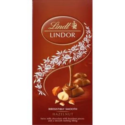 [APP - Retirada em Loja] - Tablete Chocolate Suíço Lindor Hazelnut 100g - Lindt - R$13