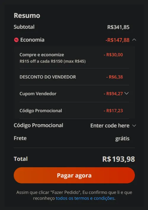 Imagem na descrição da promoção