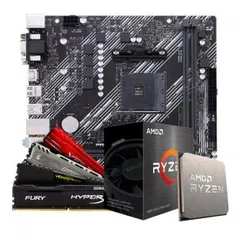 Kit Upgrade Placa Mãe Asus Prime A520M-E + Processador Ryzen 5 5600X + Memória DDR4 8GB 3000MHz Geil Super Luce RGB | R$2999