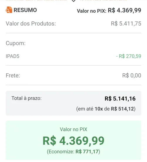 Imagen na descrição da promoção