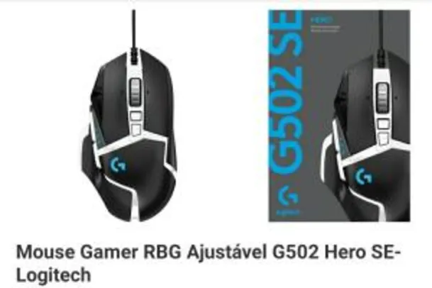 Mouse Gamer RBG Ajustável G502 Hero SE- Logitech - R$170