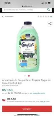 Amaciante de Roupa Toque de Coco Comfort 1,8L | R$5,58