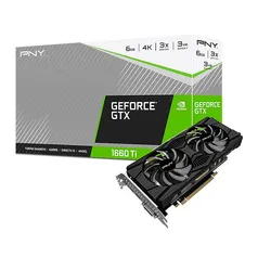 Placa de Video PNY GeForce GTX 1660 Ti, 6GB, GDDR6, 192-bit, VCG1660T6DFPPB1-NAC