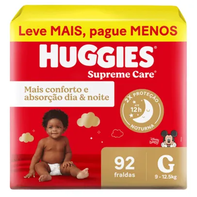 Fralda Huggies Supreme Care G 92 Unidades