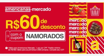 Americanas Mercado $60 Off no app