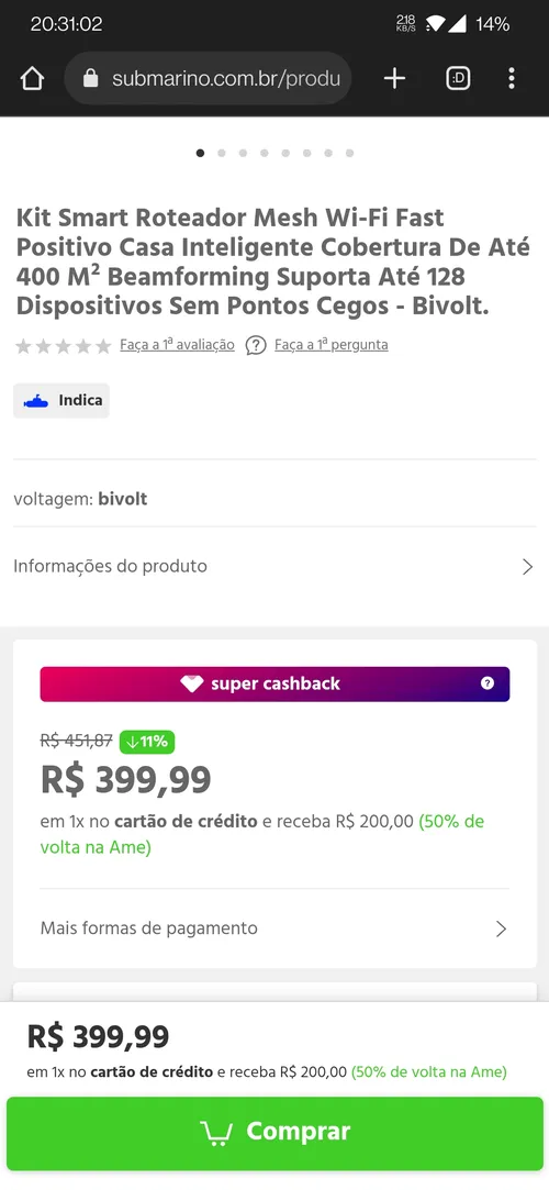 Imagem na descrição da promoção