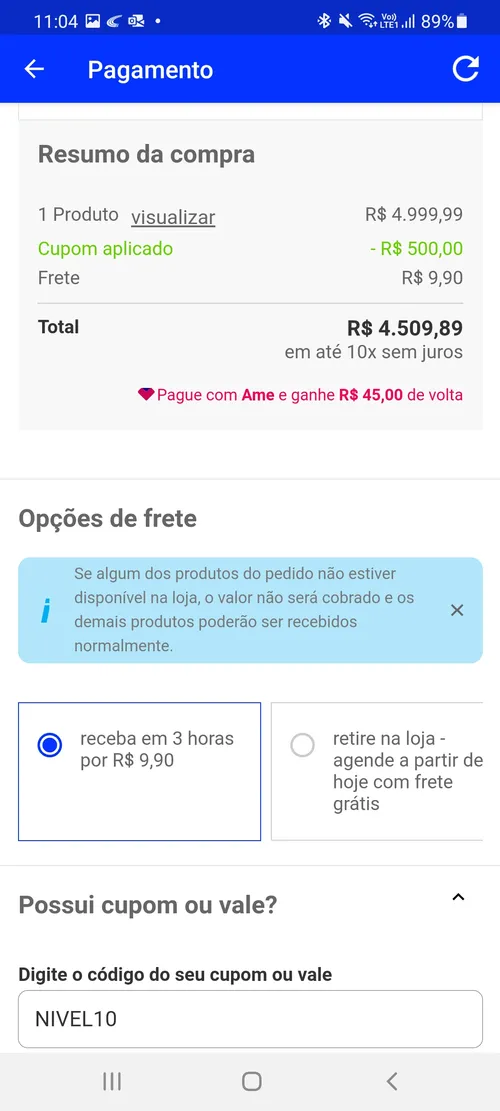 Imagem na descrição da promoção