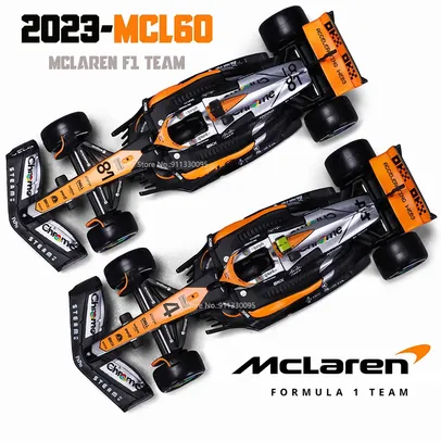 (Taxa Inclusa) Miniatura Carro F1 - Mclaren MCL60, Lando Norris, #81, Oscar Piastri #4, 1:43, 2023