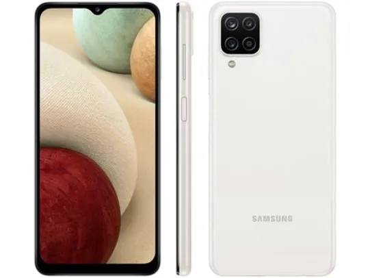 Smartphone Samsung Galaxy A12 64GB Branco 4G - Octa-Core 4GB RAM 6,5” | R$989