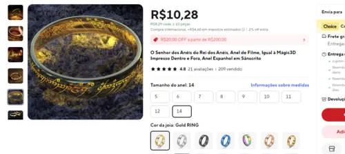 Imagem na descrição da promoção