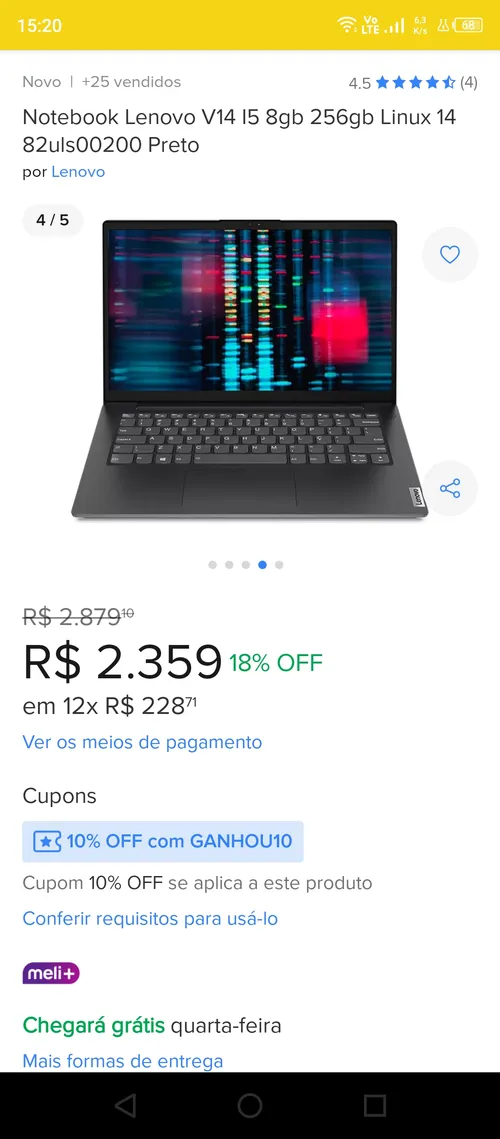 Imagem na descrição da promoção