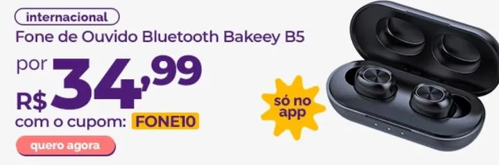 Fone de Ouvido Bluetooth Bakeey B5