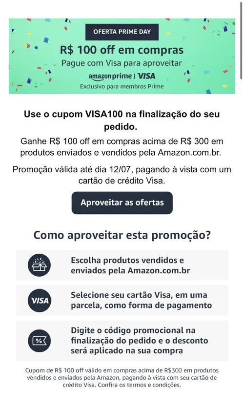 Imagem na descrição da promoção