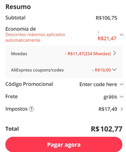 Imagem na descrição da promoção