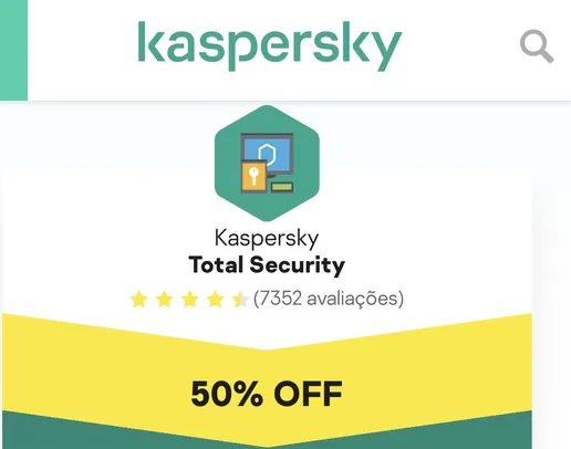 Kaspersky Total Security 5 dispositivos - 1 ano - antivírus | R$100