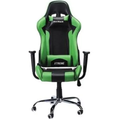 Cadeira Gamer Mymax Mx7 Giratória Preta/Verde