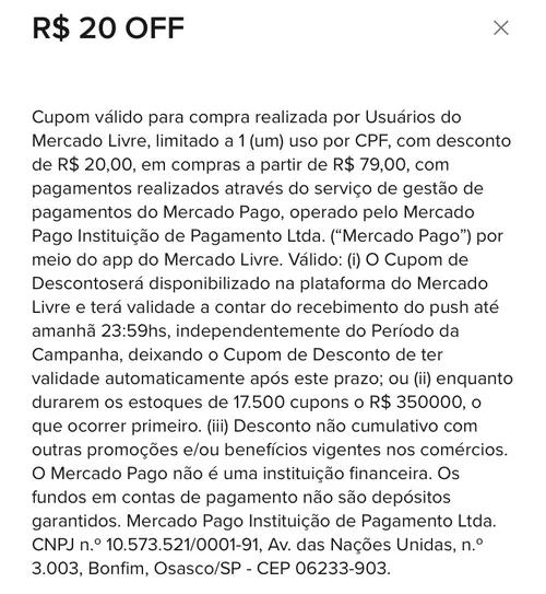 Imagem na descrição da promoção