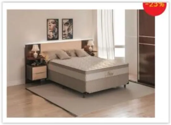 Cama Box Casal + Colchão Casal Biflex Ibiza R$ 759