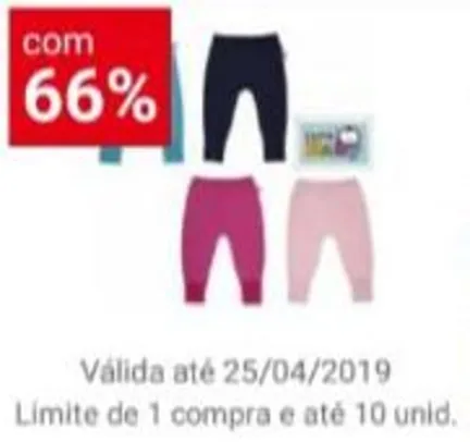 [App Americanas - Loja Física] Kit com Duas calças Virapé DelRio Baby - R$10