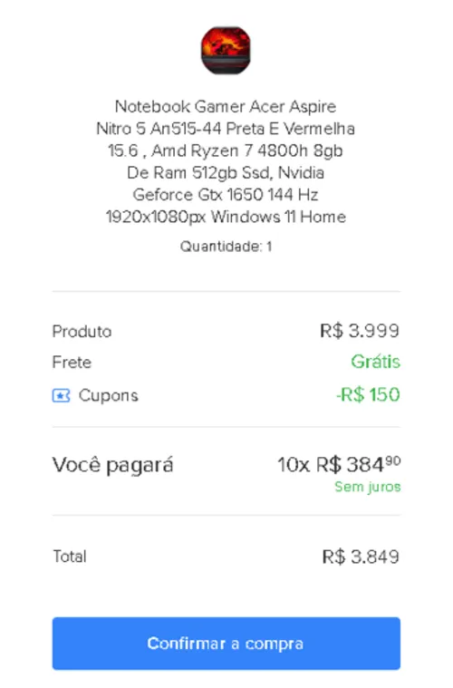 Imagem na descrição da promoção