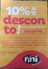 10% off em qualquer produto na Fini Store