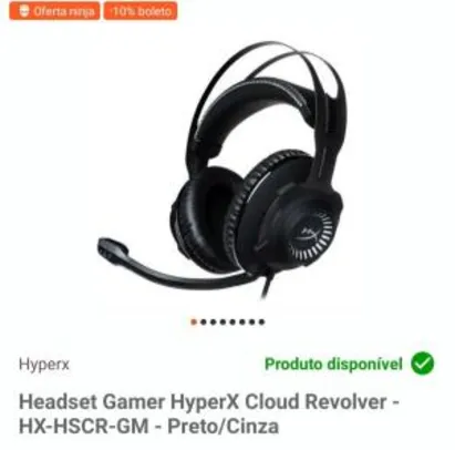 Headset Gamer HyperX Cloud Revolver - HX-HSCR-GM - Preto/Cinza | R$ 529