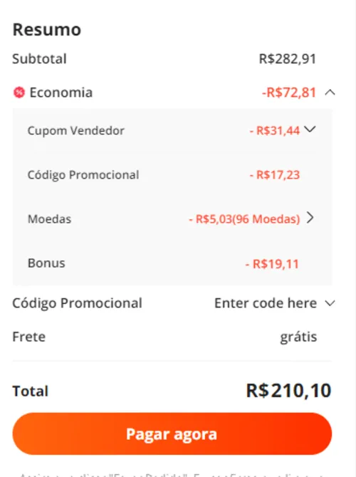 Imagem na descrição da promoção