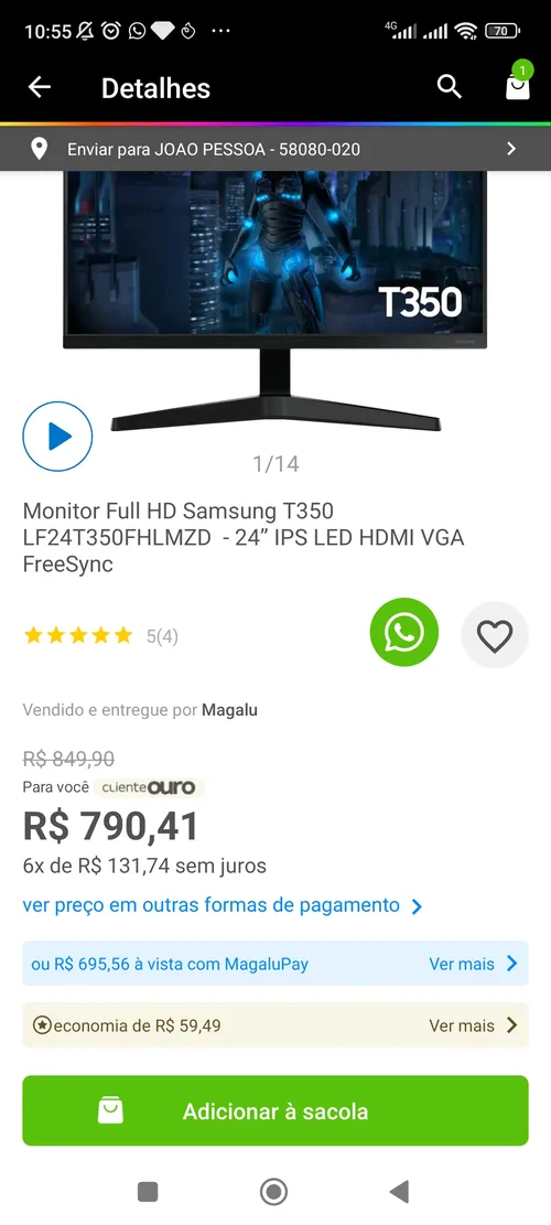 Imagem na descrição da promoção