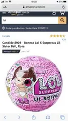 Candide 8901 - Boneca Lol 5 Surpresas Lil Sister Ball, Rosa R$ 50