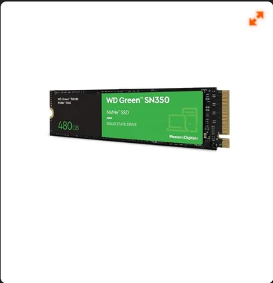 SSD WD Green, 480GB, M.2 NVMe, Leitura 2400MB/s e Gravação 1650MB/s, WDS480G2G0C