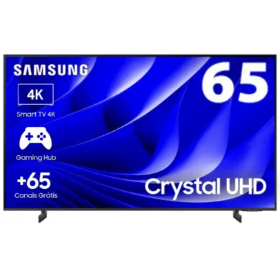 Samsung Smart TV 65 Polegadas Crystal UHD 4K 65DU8000 2024, Dynamic Crystal Color, Gaming Hub, Multitela, HDR, +80 Canais Grátis