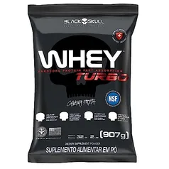 Black Skull Refil Whey Turbo Morango 907G